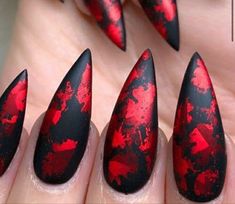 Red And Black Matte Nails, Nail Designs Colors, Black Matte Nails, Matte Almond Nails, Matte Purple Nails, Matte Stiletto Nails, Grey Matte Nails, Matte White Nails, Matte Nail Colors