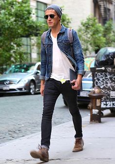 Men Beards, Weekend Mode, Navy Denim Jacket, Neue Outfits, Man Style, 가을 패션, Mens Casual Outfits