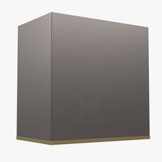 a large gray box with gold trim on the bottom and sides, against a white background