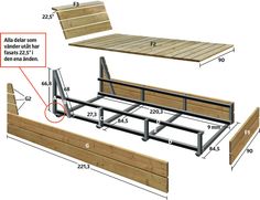 the measurements for a bed frame and foot board