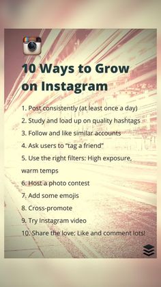 the ten ways to grow on instagram