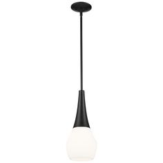 a black and white light hanging from a ceiling