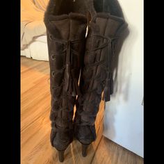 Gianmarco Lorenzi Pointed Toe Over The Knee Shearling Boots~ It’s A Italian Size 8, But I’m A 81/2 And It Fits Perfectly. Gianmarco Lorenzi Shoes, Gianmarco Lorenzi, Shearling Boots, Shoes Heels Boots, Over The Knee, High Boots, The Knee, Shoes Women Heels, Heeled Boots