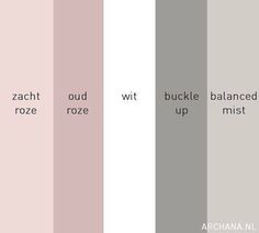 the color scheme is shown in shades of gray, pink and grey with words that spell out