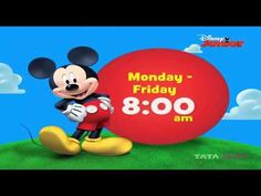 mickey mouse with the words monday friday 8 00 am