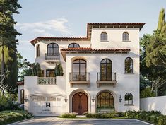 this is an artist's rendering of a two - story house with balconies