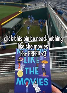 a person holding up a book with the words click this pin to read nothing like the movies for free