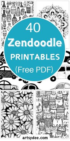 Doodles To Color Free Printable, Doodle Art Embroidery, Zendoodle Step By Step, How To Do Zentangle Patterns, Zentangle Printables Free, Zentangle Practice Sheets Free Printable, Printable Doodle Pages, Zen Doodles Easy, Free Doodle Printables