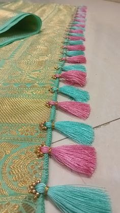 simple sarry kuchulu Maggam Tassels For Blouse, Saree Gonde Designs, Sare Kuchulu Designs, Saree Kuchu Design, Simple Kuchu Designs Saree