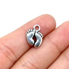 Zinc alloy baby feet charm. Personalized Cute Silver Charms, Cute Silver Dangle Charms, Handmade Cute Silver Charms, Cute Handmade Silver Charms, Our Baby, Picket Fence, Bracelet Necklace, Zinc Alloy