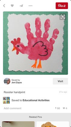 an image of a handprinted turkey with the number 3 on it