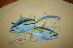 Original Guy Harvey fishing pocket T-Shirt Men's 2XL XXL 2008 yellow #GuyHarvey #GraphicTee Fish Shirt, Small Letters, Pocket Tee, Cool Tees, Light Yellow, Fish Pet