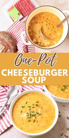 A white pot of thick and creamy cheeseburger soup with a full bowl nearby. Cheeseburger Soup Stovetop, Stovetop Recipes, Cheeseburger Soup Recipe, Stews Recipes, Cheese Burger Soup Recipes, Hearty Comfort Food, Cheeseburger Soup, Stove Top Recipes, Tasty Dinner