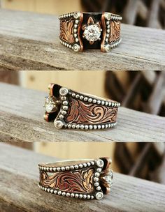 Rings Western, Western Engagement Rings, Western Wedding Rings, Western Rings, Western Engagement, Cowgirl Wedding, Yoga Studio Design, Estilo Country, Cowgirl Jewelry