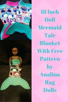 mermaid doll blanket with free pattern and instructions