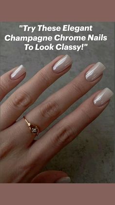 Champagne Chrome Nails, Chrome Nail Design, Chrome Nails, short nails, short nail designs, nail design, Nail Art, Nail polish, nail polish addict, summer Nails, Summer Nail Colors, trendy summer Nails, nail color for summer, spring nails, nail art design, nail design ideas, nail tech, nails addict, Nude Nails Champagne Nails Ideas, Classy Nails Chrome, Neutral Chrome Nails Designs, Champagne Nails Crome, Chrome Champagne Nails, Tan Nails With Chrome, Squoval Chrome Nails, Elegant Chrome Nails, Trendy Nails Chrome