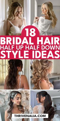 💕 Create a stunning bridal look with these half up, half down hairstyles! Whether you want a boho vibe or classic elegance, these styles are perfect for your big day. Save this pin to inspire your wedding hair! 👰✨ Chic Half Up Half Down Wedding Hair, Half Up Half Down Wedding Hair With Halo, Beach Wedding Hair Half Up Medium Lengths Easy Hairstyles, Halfway Up Hairstyles Wedding, Sophisticated Half Up Half Down Hair, Half Dos For Long Hair, Half Up Half Down Wedding Hair Thick, Bridal Hair Ideas Half Up, Bridal Hair Half Up Fine Hair