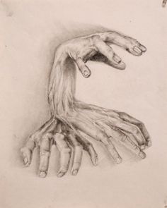 a drawing of two hands reaching for each other