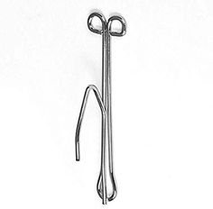 a metal hook on a white background with clippings to the top and bottom