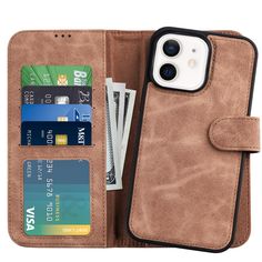 an open wallet case with credit cards in it