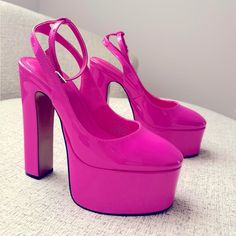 I Had Purchased These Platforms For A Wedding But Ended Up Changing My Mind On My Dress So These Were Never Worn! Pink Platform Heels For Prom, Pink Platform Heels For Wedding, Pink Platforms, Asos Shoes, My Dress, My Mind, I Dress, A Wedding, Asos