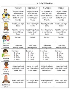 printable daily checklist for kids with pictures and text on the front, in black and