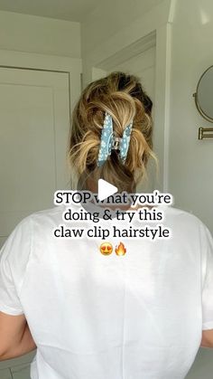 Flat Clip Hairstyles, Clawclip Hairstyle Short Hair, Easy Claw Clip Hairstyles Long Hair, Clip Hairstyles Medium Hair, Long Hair Clip Hairstyles, Clawclip Hairstyle Medium Hair, Short Hair With Claw Clip, Mini Hair Clips Hairstyles, Messy Claw Clip Hairstyles