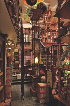 a store filled with lots of books and decorations