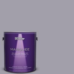 the behrot marquee paint is shown in an open, dark purple color