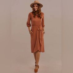 Brand New 3/4 Length Sleeve Round Neck Midi Dress With Elastic Waistband And Pocket. Super Cute Style, Just Doesn't Fit Me Quite Right. Material: 50% Cotton; 50%Spandex Size S Waist: 26.4" Bust: 36.2" Fall Midi Dress With Half Sleeves For Brunch, Fall Midi Dress With 3/4 Sleeve For Brunch, Fall Brunch Midi Dress With 3/4 Sleeves, Floral Embroidery Dress, Floral Lace Shorts, Circle Dress, Embroidered Midi Dress, Floral Print Midi Dress, V Neck Midi Dress