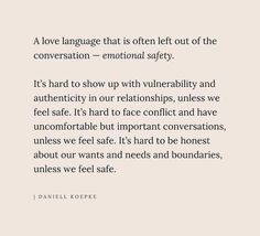 a quote from daniel kopfke about love language that is often left out of the conversation