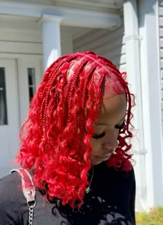 Box Braids Red, Braids Red, Quick Natural Hair Styles, Cute Braided Hairstyles, Dyed Hair Inspiration, Cute Box Braids Hairstyles, Braids Hairstyles Pictures, Twist Braid Hairstyles, Quick Braided Hairstyles