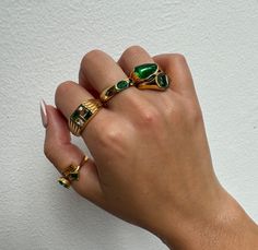 Green Ring, Emerald Gemstone Ring, Gold Statement Ring, Irregular Chunky Ring, Green Gemstone Ring, Gold Filled Dome Ring, Gift for Her - Etsy Chunky Emerald Ring, Green Gold Plated Rings For Gift, Gold Plated Green Rings For Gift, Trendy Green Rings As A Gift, Trendy Green Rings For Everyday Wear, Green Gold Plated Ring, Green Gold-plated Ring, Green Gemstone Gold Plated Rings, Green Jewelry With Ring Detail For Gifts