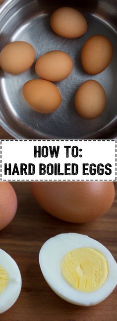 how to hard boiled eggs on a wooden table