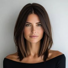 15 Shoulder Length Hairstyles for Effortless Elegance Shoulder Length Hair For Brunettes, Shoulder Length Hair With Long Fringe, Shoulder Length Fine Haircut, What Is A Lob Hairstyle, Long Angled Bob Hairstyles With Layers, Hairstyles For Medium Length Hair Brunette, Shoulder Length Brown Hair Styles, Balayage For Medium Length Hair, Long Layered Bob With Side Bangs