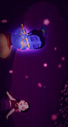 an animated image of two people in the dark