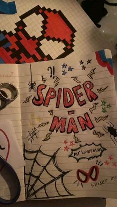 Spider Man Journal, Spiderman Drawing, Spiderman Art Sketch, Bulletin Journal Ideas, Diy Journal Books, Meaningful Drawings, Easy Doodle Art, Diary Ideas