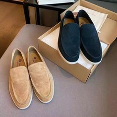 ad eBay - Classic Suede leather Slip-On Flat Casual Shoes Lazy Loafers Men's Shoes - Buy Now, click the link (eBay) Loro Piana Shoes, Summer Dresses Shoes, Round Toe Sneakers, Walking Shoes Women, Casual Flat Shoes, Genuine Leather Shoes, Suede Loafers, Loro Piana, Casual Flats