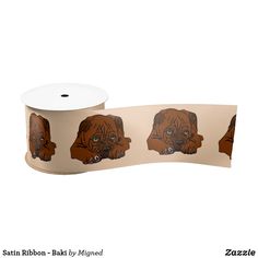 a roll of toilet paper with a brown dog on it