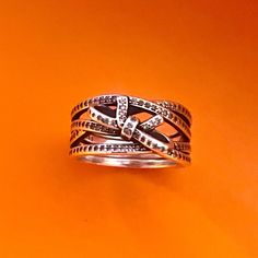 Pandora Sterling Silver S925 Band Bow Ring Size 58 Size 8.5 Jewelry Pandora, Bow Ring, Pandora Silver, Silver Bow, Pandora Jewelry, Ring Size, Band, Sterling Silver, Ring