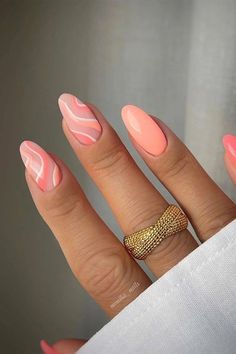 Powder Dip Nails Almond Shape, Four Color Nail Design, Fun Summer Nails Design 2023, Almond Shape Gel Nail Designs, Coral Color Nails Summer, Structured Nail Manicure, Summer Acyrilics Nails, Cute Nails For Hawaii, Gel Nails Bright Colors