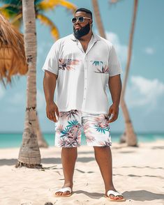 This Hawaiian Shirt Shorts Set is suitable for all kinds of casual occasions, such as vacations, beach parties, summer picnics and so on. You can pair it with a pair of sandals or sneakers for a trendy look. Whether you are on vacation or in daily life, this set will bring you a comfortable and stylish wearing experience. Casual suit: Casual men's short-sleeved shirt suit focuses more on comfort and leisure. It usually consists of a light, short-sleeved shirt worn with jeans or slacks. This set Casual Summer Shorts For Beach Party, Hawaiian Shorts For Beach Season Vacation, Hawaiian Style Shorts For Spring Beach Party, Hawaiian Shorts For Spring Beach Party, Hawaiian Style Shorts For Beach Vacation, Hawaiian Shorts For Beach Vacation, Hawaiian Beach Shorts For Spring, Hawaiian Shorts For Beach Party In Spring, Casual Beach Party Shorts