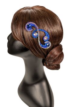 Complement your dance outfit with this blue inhibit hair piece. Made with high quality materials at an affordable price, this accessory provides the perfect accent on the dance floorDesigned in Los Angeles by SM Dance Fashion Danse Jazz, Dance Hair Piece, Arabian Princess, Fairy Tale Costumes, Dance Hair, Salsa Shoes, Dance Ideas, Princess Fairy, Dance Outfit