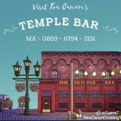 an advertisement for a restaurant called the temple bar