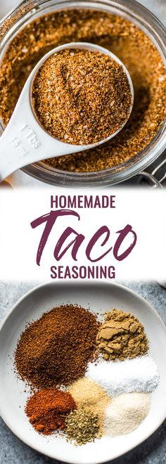 homemade taco seasoning recipe on a white plate