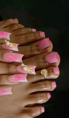 Designs For Short Nails, Cute Toe Nails, Nails Design With Rhinestones