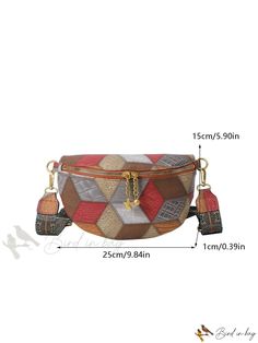 Bird in Bag - New Fashion PU Colorblock Chest Bag with Large Capacity Compartment Brown Pattern, Bird In Bag, Chest Bag, Sling Bag, Color Blocking, New Fashion, Pu Leather, Size Medium, Leather