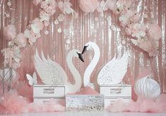 Swan Cake Smash Backdrop - Gatsby Backdrop Swan Theme Baby Shower Ideas, Swan Backdrop, Swan Cake, Pink Curtain, Girls Portrait, Cake Smash Backdrop, Girl Themes, Photography Backdrop, Background For Photography