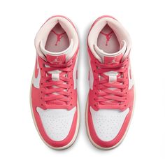 BQ6472-186 Strawberry And Cream Jordan 1, Jordan 1 Strawberries And Cream, Air Jordan 1 Women, Jordan Pink, Wmns Air Jordan 1, Jordan Sneaker, Nike Shoes Girls, Jordan White, Dr Shoes