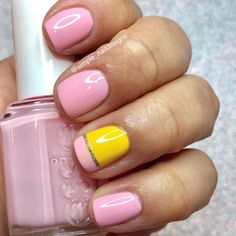 Trendy Back To School Nails, Teacher Nail Art, Cute Back To School Nails, Essie Fiji, Teacher Nails, School Nail Art, Pencil Nails, Back To School Nails, School Nails